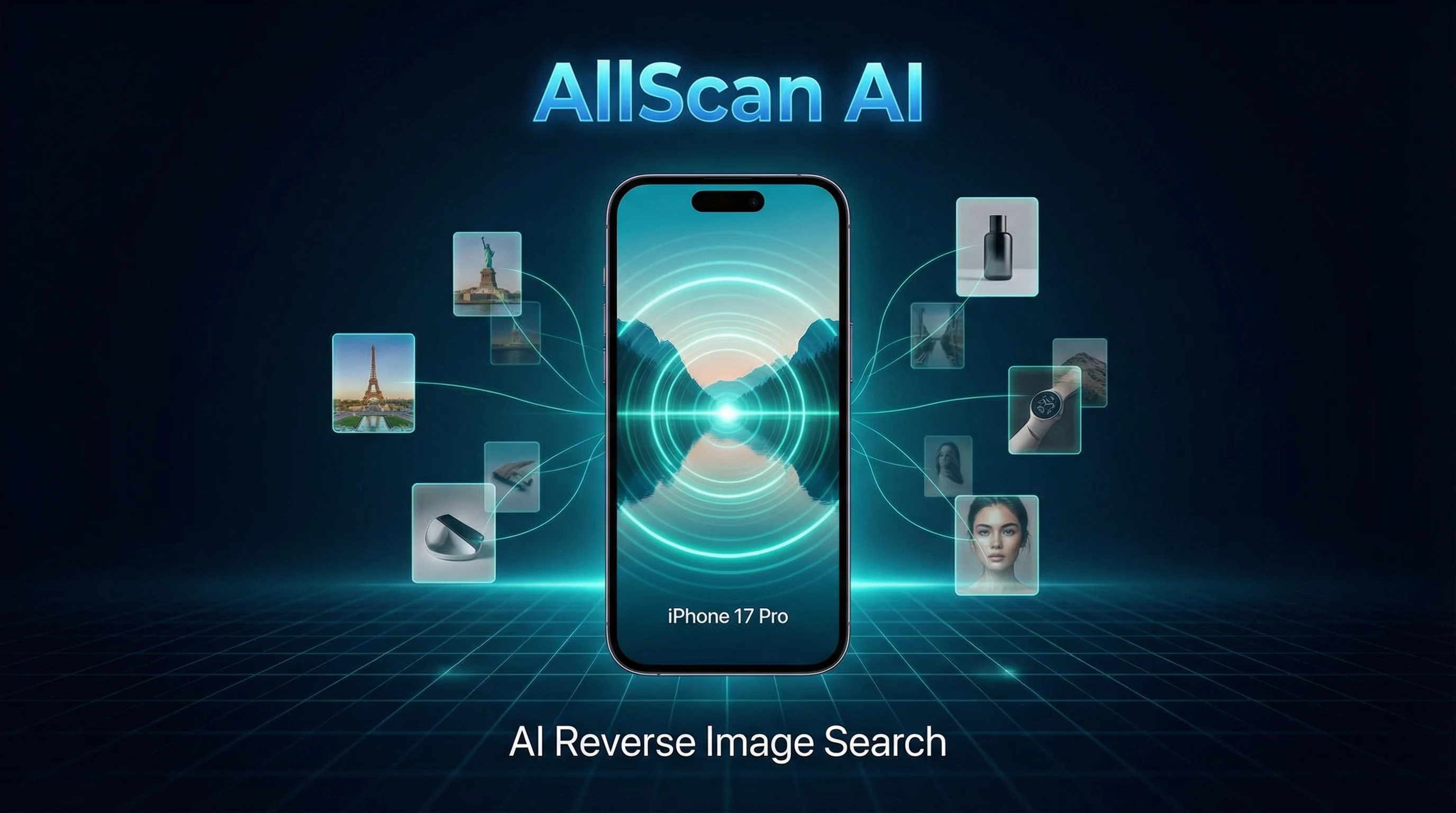AI reverse image search on iPhone finding visual matches and similar images with AllScan AI image search