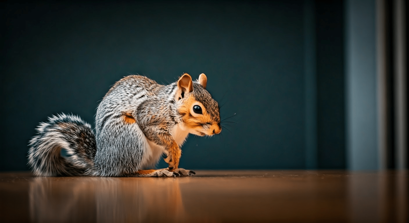 Close-up of hands identifying squirrel traits